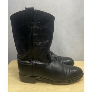 Old West Cry 41106 Leather Western Black Pull-On Boots Womens Size 6